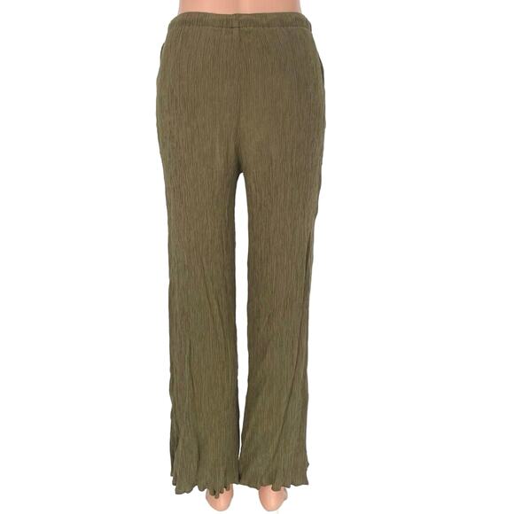 Abercrombie & Fitch Tan Wide Leg Elastic Waist Drawstring Casual Ankle Pants S - Picture 3 of 4